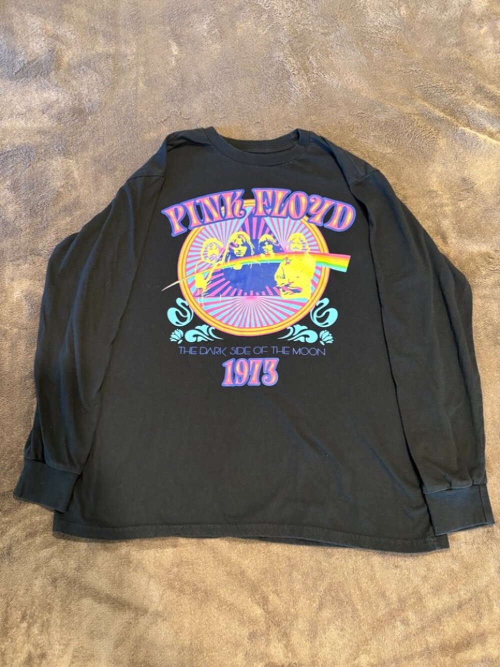 Grayson Threads Pink Floyd Dark Side Of The Moon 1973 Graphic Tee L Long Sleeve